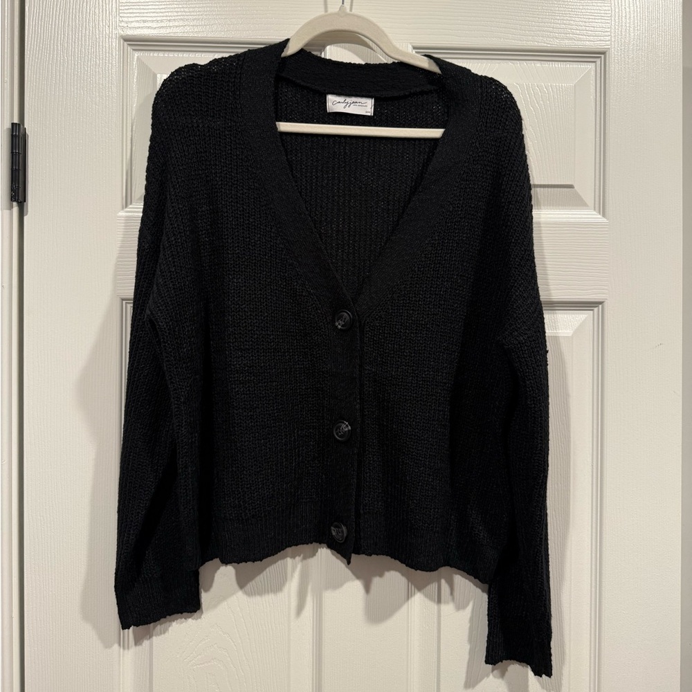 Black Cardigan Sweater
